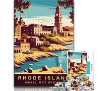 Rompecabezas de Rhode Island City para Adolescentes Ayuda a ejercitar el Cerebro Juguetes adictivos para Cultivar la Paciencia Una Obra de Arte 50x75cm