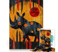 Rompecabezas de Rinoceronte pequeño y Adorable para Adultos, 1000 Piezas, Juguete de lógica Mental, diversión Relajante, Corte Firme, cálida Sorpresa (50x75cm)