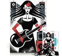 Rompecabezas de ritmos Musicales Retro de 1000 Piezas para Adultos Mejora la Memoria Diversión Relajante Corte de Primera Calidad Regalo Memorable (50x75cm)