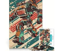 Rompecabezas de Robot de Radio Retro de 1000 Piezas para Adultos, Juguete Inteligente y Divertido, decoración de Pared con Bordes Lisos (38x26cm)