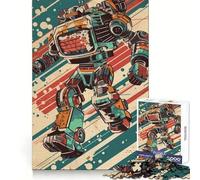 Rompecabezas de Robot de Radio Retro de 1000 Piezas para Adultos, Juguete Inteligente y Divertido, decoración de Pared con Bordes Lisos (38x26cm)