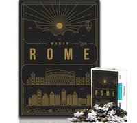 Rompecabezas de Roma, Italia, para Adultos, 1000 Piezas, Ayuda a ejercitar el Cerebro, Juguetes adictivos para Cultivar la Paciencia, interacción Entre Padres e Hijos, 38x26cm