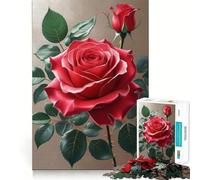 Rompecabezas de Rosa Roja con Capullo para Adultos, 1000 Piezas, Ejercicio Mental, Mente Relajante, Borde Exacto, Colección Artística (38x26cm)