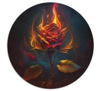 Rompecabezas de Rosas de 1000 Piezas para Adultos. Rompecabezas Redondos de 1000 Piezas para Adultos. Ideal para Parejas, Navidad, Año Nuevo y San Valentín. 67,5 x 67,5 cm.