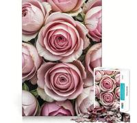 Rompecabezas de Rosas Rosadas en Primer Plano para Adolescentes, 1000 Piezas, Rompecabezas Mental, Juego Casual y Relajante, Regalo conmovedor (38x26cm)
