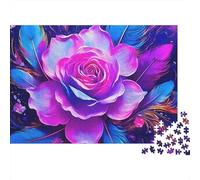 Rompecabezas de Rosas Violet Bloom 1000 Piezas,Acabado Mate,cartón Resistente,Actividad grupal para familias,Adolescentes,Adultos avanzados,70x50cm,1000 Piezas