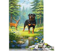 Rompecabezas de Rottweiler: Divertido Rompecabezas Premium de cartón para niños y niñas, 1000 Piezas (75 x 50 cm)