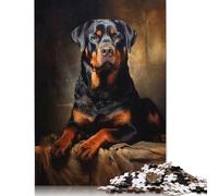 Rompecabezas de Rottweiler, Juguete de relajación y desafío, Rompecabezas Rectangular de Papel para niño o niña, Regalo del Día del Padre, 1000 Piezas (26 x 38 cm)