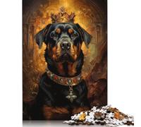 Rompecabezas de Rottweiler King, Divertido Rompecabezas de cartón Premium para Adultos y Adolescentes, 1000 Piezas (26 x 38 cm)