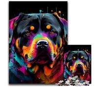 Rompecabezas de Rottweiler para Adultos, 1000 Piezas, Ideal para Adolescentes y jóvenes, cumpleaños y Vacaciones, 26x38cm/10,23x14,96 Pulgadas.