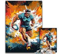 Rompecabezas de Rugby Colorido de 1000 Piezas. Rompecabezas Imposible para Adultos. Ideal para Adolescentes y coleccionistas. Regalo de Viaje. Actividad Familiar. 26x38cm/10,23x14,96 Pulgadas.