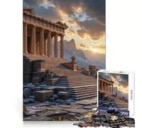 Rompecabezas de ruinas de templos Antiguos al Atardecer para Adolescentes, 1000 Piezas, ejercita la Mente, entretiene el Tiempo Libre, Encaja firmemente, Regalo de Temporada (38x52cm)