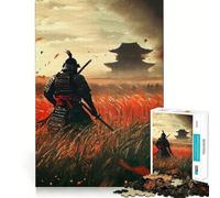 Rompecabezas de samurái en el Campo, difícil, para Adultos, 1000 Piezas, para Recordar, estimular la Calma, Tranquilidad, Corte Suave, Regalo clásico (38x26cm)