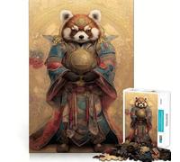 Rompecabezas de samurái Panda Rojo para Adultos, 1000 Piezas, Juego Inteligente, patrón Tranquilo y Relajante, Regalo increíble (38x52cm)