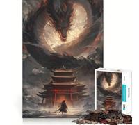 Rompecabezas de samuráis contra Dragones para Adolescentes, 1000 Piezas Fortalece la Memoria Pasatiempo Tranquilo Borde de Calidad Regalo Festivo (50x75cm)