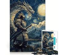 Rompecabezas de samuráis y Dragones para Adultos, 1000 Piezas, Mejora la Memoria, relaja la Mente, Pieza de colección de Arte de Bordes Afilados (50x75cm)