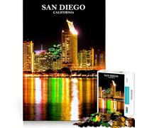 Rompecabezas de San Diego de 1000 Piezas para Adultos Juguete Inteligente para armar Juntos Diversión con Corte preciso Exhibición artística (38x52cm)