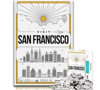 Rompecabezas de San Francisco, California, para Adultos, 1000 Piezas, difícil de Aprender, Juguetes educativos, Juegos Familiares con póster a Juego y Hoja de Trivia, 75x50cm