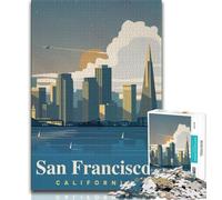 Rompecabezas de San Francisco de 1000 Piezas para Adolescentes, Juego de Preguntas y respuestas, decoración de Pared, cumpleaños y Navidad, 50x75cm