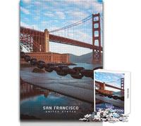 Rompecabezas de San Francisco de 1000 Piezas para Adolescentes, Juegos Familiares, decoración del hogar, Regalos de cumpleaños, tamaño 38x26cm