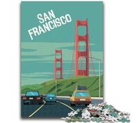 Rompecabezas de San Francisco Travel City de 1000 Piezas para Adolescentes, Juegos educativos, Juguetes de Bricolaje con póster a Juego y Hoja de Trivia para Mayores de 14 años, 1000 Piezas (26x38cm)