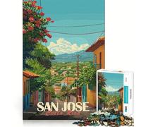 Rompecabezas de San José, Costa Rica con Vista a la Calle para Adolescentes, 1000 Piezas, Recuerdo, Mejora, Relajante, Divertido, Arte de Pared Claro, decoración (38x26cm)