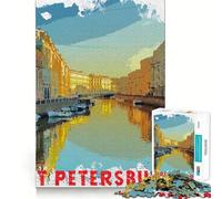 Rompecabezas de San Petersburgo para Adolescentes, 1000 Piezas, Juguete de lógica Resistente para aliviar el estrés, Borde Transparente, Regalo clásico 38x26cm