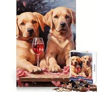 Rompecabezas de San Valentín con Labradores, 1000 Piezas Destreza Mental Interacción Suave Ajuste Perfecto Regalo Ideal (38x26cm)