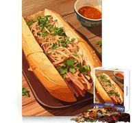 Rompecabezas de sándwich Banh Mi con Salsa para Adultos 1000 Rompecabezas Pensamiento crítico Calma Ocio Uniforme Bordes Sorpresa Festiva (38x52cm)