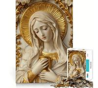 Rompecabezas de Santa María Magdalena de 1000 Piezas para Adultos Juguete Intelectual para calmar y Relajarse Corte preciso Artículo de Santa Claus (38x26cm)