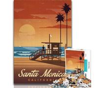 Rompecabezas de Santa Mónica de 1000 Piezas para Adultos y Adolescentes, Juguetes educativos, decoración de Pared antiestrés, 38x26cm