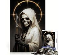 Rompecabezas de Santa Muerte Blanca de 1000 Piezas para Adolescentes Ejercicio cognitivo, relajación y Ocio Invierno (50x75cm)