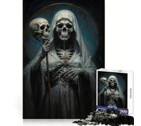 Rompecabezas de Santa Muerte con túnica Blanca para Adultos, 1000 Piezas, lógica Clara, Juguete, Tiempo Libre, Corte Perfecto, Regalo Creativo (38x52cm)