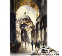 Rompecabezas de Santa Sofía de Estambul, difícil, difícil, 100% cartón Reciclado, Ideal para el Día del Adulto, 1000 Piezas (75 x 50 cm)