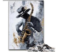 Rompecabezas de saxofón al óleo de 1000 Piezas para Adolescentes, desafío de Inteligencia Cerebral, Juguetes adictivos, Regalos de cumpleaños para Mayores de 14 años 50x75cm