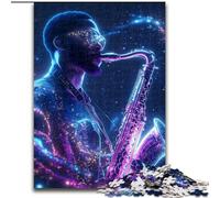 Rompecabezas de saxofón cósmico para Adultos y Adolescentes, Juego desafiante y Familiar, Regalo de cumpleaños, decoración de Pared (26x38cm)
