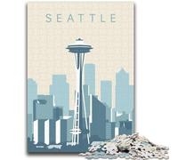 Rompecabezas de Seattle para Adolescentes de 1000 Piezas, para Mayores de 14 años Regalos interesantes para Reducir el estrés para Amigos y Familiares (tamaño 38x26cm)
