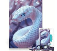 Rompecabezas de Serpiente Blanca con Ojos Azules para Adultos 1000 Piezas Juego de Memoria Cortado con láser para un Ajuste Perfecto aliviar el estrés (38x26cm)