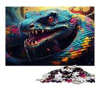 Rompecabezas de Serpiente de Arte Colorido de 1000 Piezas para Adultos, Rompecabezas desafiantes, Rompecabezas de Bricolaje desafiante para Adolescentes, 26x38cm/10,23x14,96 Pulgadas