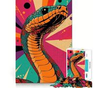Rompecabezas de Serpiente Retro de 1000 Piezas para Adultos, diseño difícil, Ideal para Recordar, calmar y relajar Diseño clásico (38x26cm)
