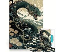 Rompecabezas de Serpiente Ukiyo E Japón China 1000 Piezas para Adolescentes Mejora la Memoria Recorte Regalo sincero (38x52cm)