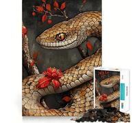 Rompecabezas de Serpiente y Flores para Adultos, 1000 Piezas, Juego Inteligente, Relajante, Divertido, con Patrón, Regalo Preciado (38x26cm)