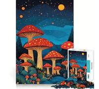 Rompecabezas de Setas del Bosque Nocturno de 1000 Piezas para Adultos Juguete de lógica Resistente, antiestrés, Bordes definidos, Regalo Original (38x52cm)