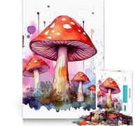 Rompecabezas de Setas en Acuarela 1000 Piezas Juego de concentración Mental Corte de precisión Bordes Suaves Juego para Crear Conexiones significativas (50x75cm)