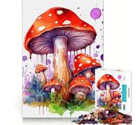 Rompecabezas de Setas en Acuarela para Adultos 1000 Piezas Juego de Memoria Corte Fino Acabado Premium Forma entretenida de Pasar el Tiempo Libre (50x75cm)