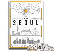 Rompecabezas de Seúl, Corea del Sur, 1000 Piezas para Adultos Un Juego desafiante, Toda la Familia 1000 Piezas (26x38cm)