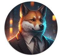 Rompecabezas de Shiba Inu Boss para Adultos, 1000 Piezas, Redondo, para Actividades Familiares, decoración del hogar, Regalo navideño, 67,5 x 67,5 cm