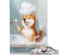 Rompecabezas de Shiba Inu para la Hora del baño, Divertido Rompecabezas Rectangular de Papel para niños y niñas, Regalo para el Día del Niño, 1000 Piezas (75 x 50 cm)
