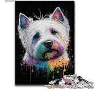 Rompecabezas de Shih Tzu de 1000 Piezas a Color para Adolescentes y Adultos Ayuda a ejercitar el Cerebro Juguetes adictivos para Cultivar la Paciencia Decoración 50x75cm