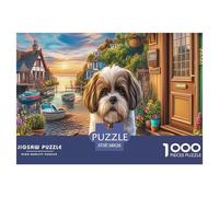 Rompecabezas de Shih Tzu para Adultos de 14 a 99 años: Cachorro Feliz en un Parque Soleado. Juego Educativo para decoración del hogar y Regalos. 38 x 26 cm (1000 Piezas).